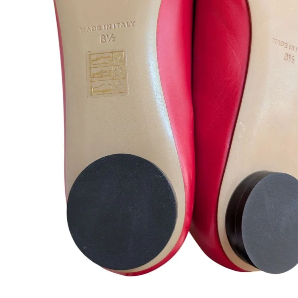 Everlane Red Leather Square-Toe Flats - Picture 4 of 4